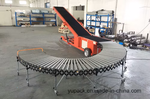 Foldable Truck Loading Unloading Flexible Belt Conveyor/Mobile Truck Loader with Ce Certification